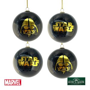 Box 4 Sfere in Plastica Star Wars™ Kurt Adler – Ø 8 cm