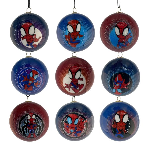 Box 9 Sfere in Plastica Spider Man Marvel® Kurt Adler – Ø 8 cm - immagine 2
