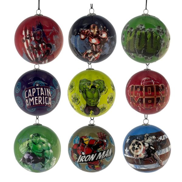 Box 9 Sfere in Plastica Marvel® Kurt Adler – Ø 8 cm - immagine 2