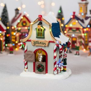 Casetta della Renna Blitzen's Den H 13 cm Edificio Illuminato Lemax - 44334
