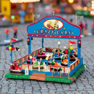Autoscontri Crazy Cars H 24 cm Giostra in Movimento Lemax - 64488