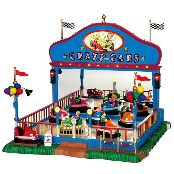 Autoscontri Crazy Cars H 24 cm Giostra in Movimento Lemax - 64488 - immagine 2