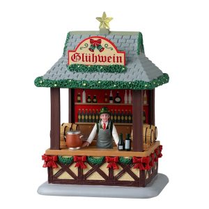 Chiosco di Vin Brulé Gluhwein Booth H 16 cm Bancarella del Mercatino Lemax - 43714