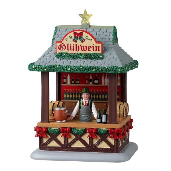 Chiosco di Vin Brulé Gluhwein Booth H 16 cm Bancarella del Mercatino Lemax - 43714