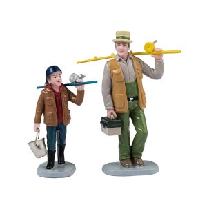 L'Ora della Pesca Fishin' Time H 7 cm, set da 2 pezzi Personaggio Lemax - 42321