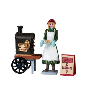 Venditrice di Torte Savory & Sweet Pies & Pastries H 6 cm, set di 3 pezzi Personaggio Lemax - 42329