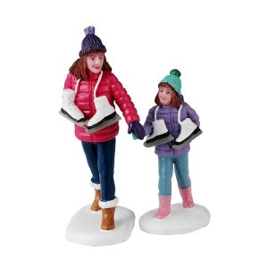 Sorelle sui Pattini Skating Sisters H 7 cm, set di 2 pezzi Personaggio Lemax - 42324