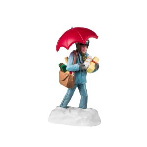 Postino con Ombrello Snowy Delivery H 8 cm Personaggio Lemax - 42319