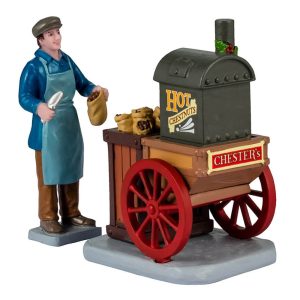 Venditore di  Castagne Chester's Hot Chestnuts H 7 cm, Set di 2 Pezzi Personaggio Lemax - 42328