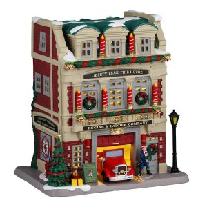 Caserma dei Pompieri Liberty Trail Fire House H 20 cm Edificio Illuminato Lemax - 45273