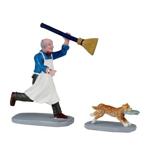 Ladro Felino Feline Fish Thief H 8 cm, set di 2 pezzi Personaggio Lemax - 42332