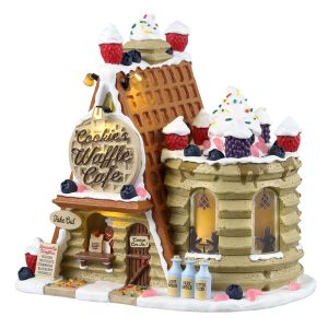 Laboratorio dei Waffle Cookie's Waffle Cafè H 19 cm Edificio Illuminato Lemax - 35094