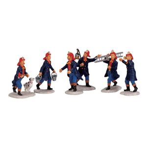 Pompieri in Azione Fireman H 7 cm, set da 6 pezzi Personaggio Lemax - 02446