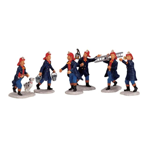 Pompieri in Azione Fireman H 7 cm, set da 6 pezzi Personaggio Lemax - 02446