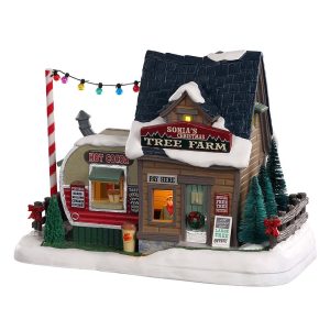 Negozio di Alberi di Natale Sonia's Tree Farm H 15 cm Edificio Illuminato Lemax - 05695