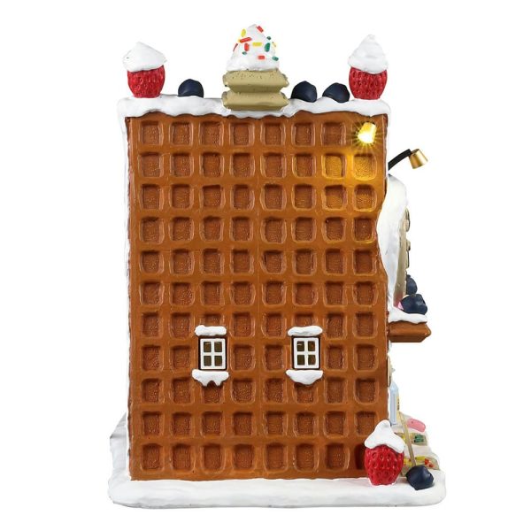 Laboratorio dei Waffle Cookie's Waffle Cafè H 19 cm Edificio Illuminato Lemax - 35094 - immagine 3