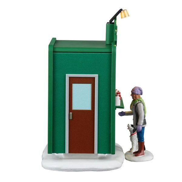 Chiosco di Cioccolata Calda Cocoa Express, set di 2 pezzi Bancarella del Mercatino H 13 cm Edificio Illuminato Lemax - 34149 - immagine 3