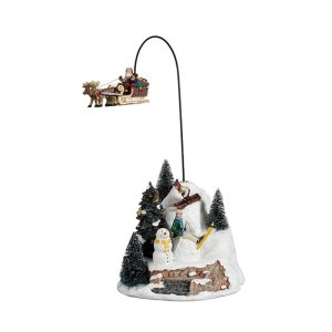 Babbo Natale Arriva in Città Flying Santa H 15 cm Scena in Movimento LuVille - 1142354