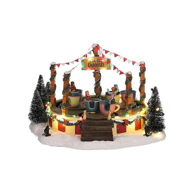 Giostra Carosello delle Tazze Tea Cup Carousel H 18 cm Giostra in Movimento LuVille - 1101058