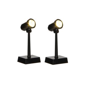 Lampioni Orientabili con Piedistallo Spot light Warm White H 7 cm, set di 2 pezzi Accessorio Illuminato LuVille - 610155
