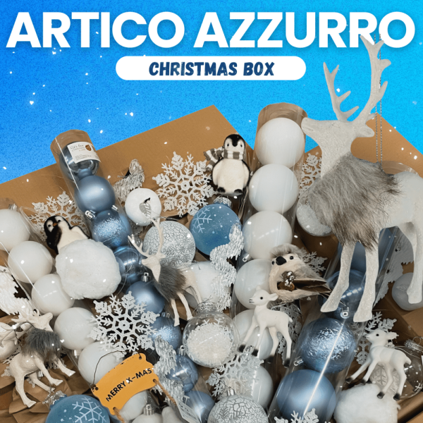 Christmas Box Luxury Artico Azzurro e Bianco: il tuo albero perfetto, tutto in una box