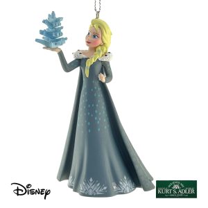 Principessa Elsa con Vestito Blu Personaggio in Resina Disney© Frozen Kurt Adler - H 11 cm