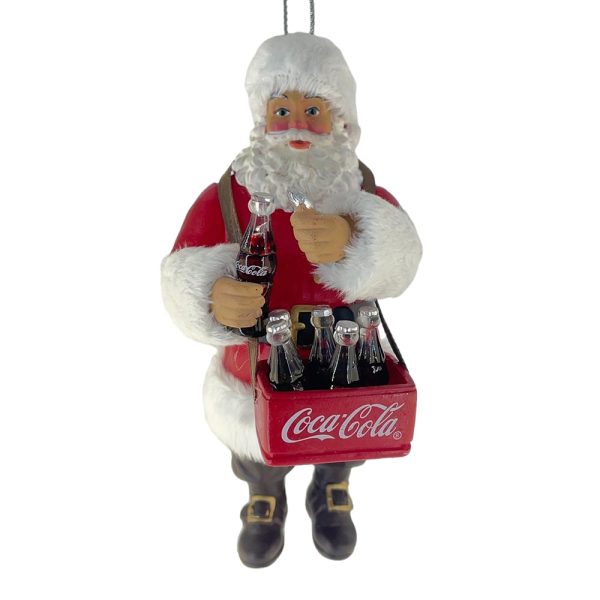 Babbo Natale con Cassa di Bottigliette Coca-Cola® e Apribottiglie in Plastica Kurt Adler - H 11 cm - immagine 3