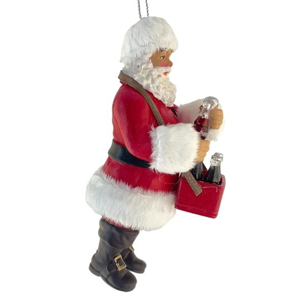Babbo Natale con Cassa di Bottigliette Coca-Cola® e Apribottiglie in Plastica Kurt Adler - H 11 cm - immagine 2