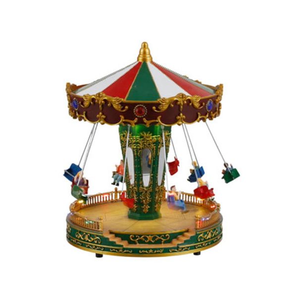 Giostra Altalena Fairground Giant's stride H 26 cm Giostra in Movimento LuVille - 1064644