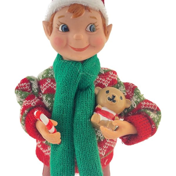 Elfo con Orsetto da Collezione - H 18 cm - immagine 3