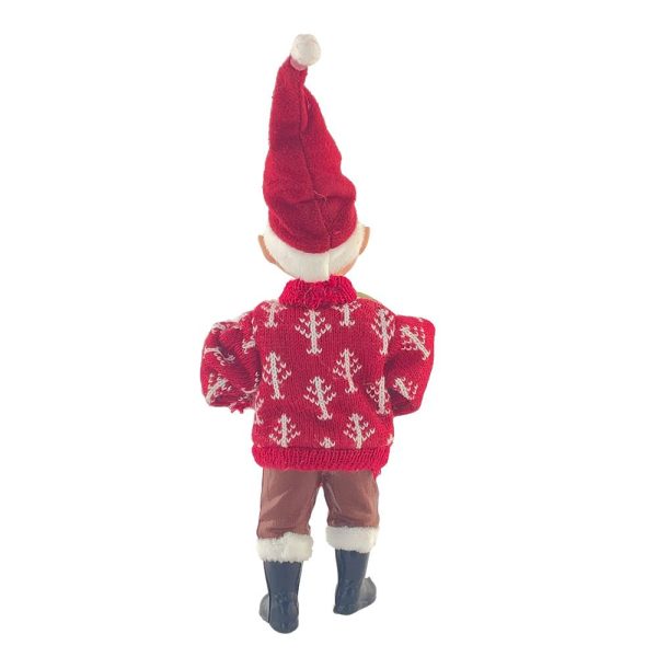 Elfo con Pacco Regalo da Collezione - H 18 cm - immagine 2