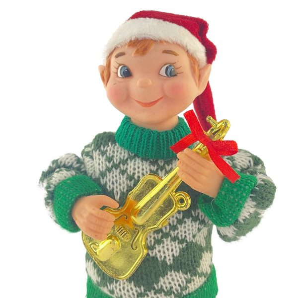 Elfo con Violino da Collezione - H 18 cm - immagine 3