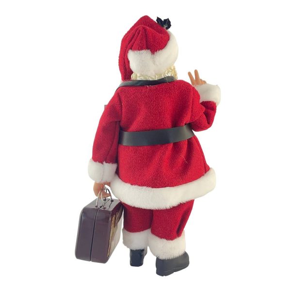 Babbo Natale Viaggiatore da Collezione - H 28 cm - immagine 4
