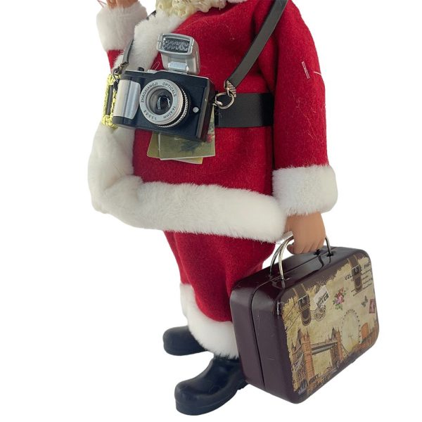 Babbo Natale Viaggiatore da Collezione - H 28 cm - immagine 3