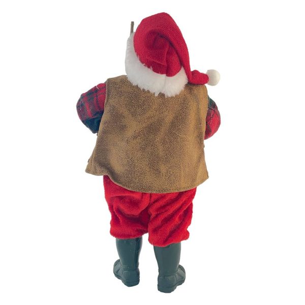 Babbo Natale Pescatore da Collezione - H 28 cm - immagine 4