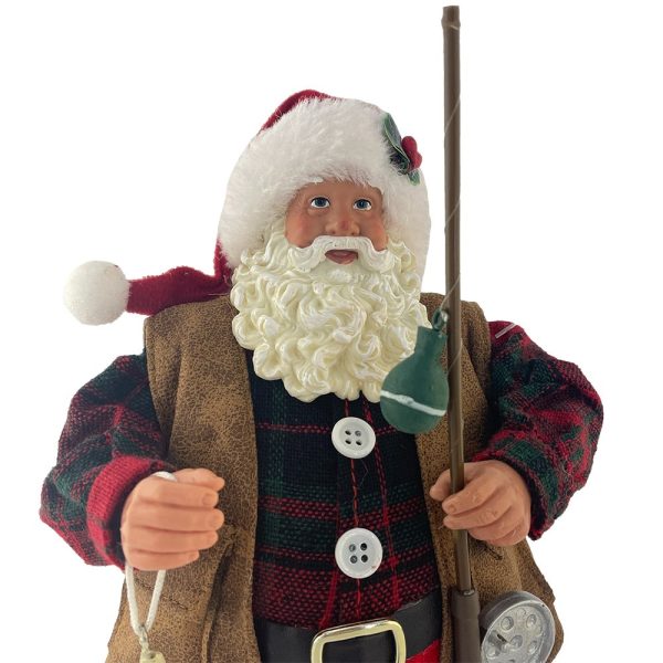Babbo Natale Pescatore da Collezione - H 28 cm - immagine 3