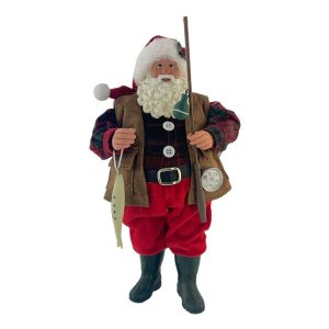 Babbo Natale Pescatore da Collezione - H 28 cm