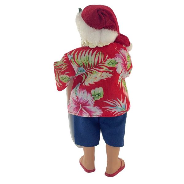 Babbo Natale Surfista da Collezione - H 28 cm - immagine 4