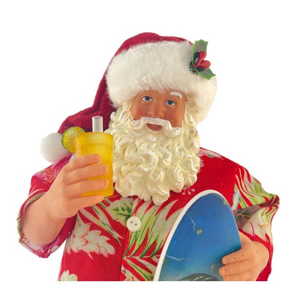 Babbo Natale Surfista da Collezione - H 28 cm - immagine 3