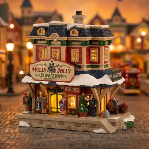 Stazione Holly Jolly Junction H 20 cm Edificio Illuminato Lemax - 45274