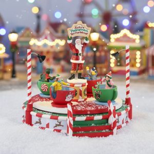 Giostra Santa's Peppermint Teacup Spinner H 17 cm Giostra in Movimento Lemax - 54446