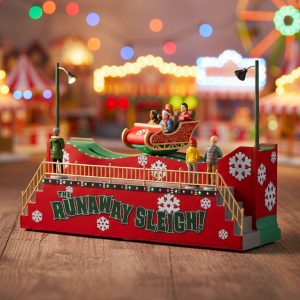 Slitta Impazzita The Runaway Sleigh H 21 cm Giostra in Movimento Lemax - 54453