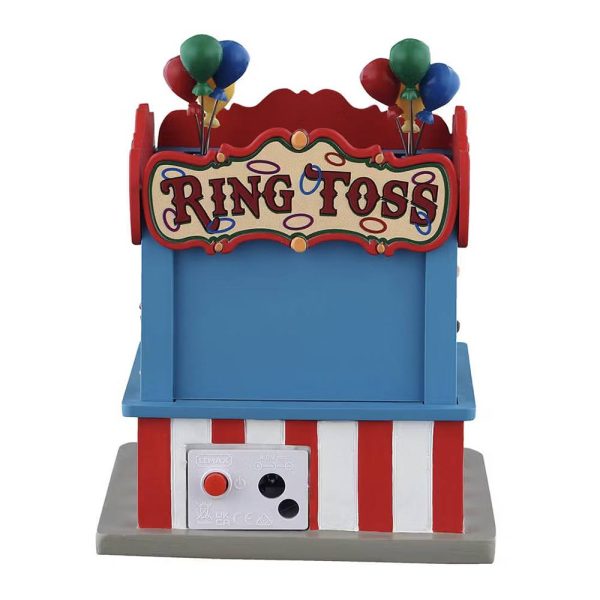 Bancarella del Lancio degli Anelli Ring Toss Game H 13 cm Chiosco del Luna Park Illuminato Lemax - 54459 - immagine 5