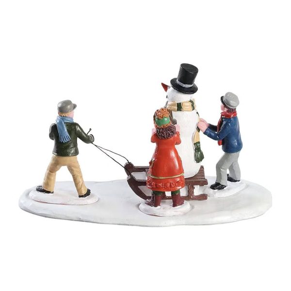 Pupazzo di Neve con Bambini Kids Playing H 7 cm Personaggio Lemax - 83355 - immagine 4