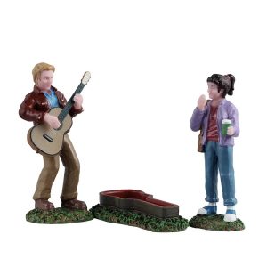 Serenata Romantica Rockin' Billy H 7 cm, set di 3 pezzi Personaggio Lemax - 52531
