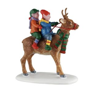 Elfetti su Renna Reindeer Rides H 7 cm Personaggio Lemax - 52529