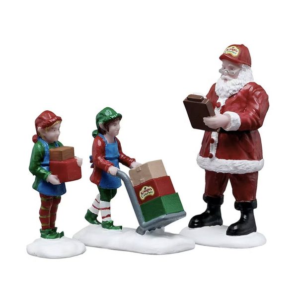 Babbo Natale Controlla i Regali Ready for Shipping H 7 cm, set di 3 pezzi Personaggio Lemax - 52526