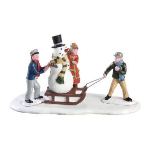 Pupazzo di Neve con Bambini Kids Playing H 7 cm Personaggio Lemax - 83355