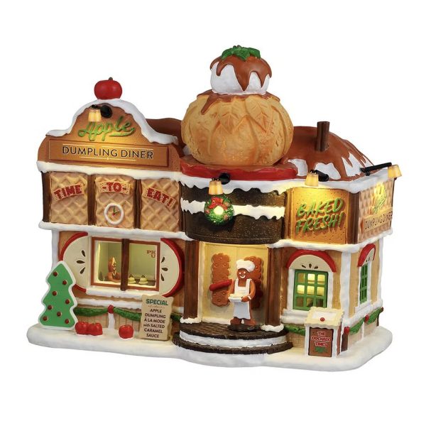 Locanda delle Mele Apple Dumpling Diner H 17 cm Edificio Illuminato Lemax - 45287