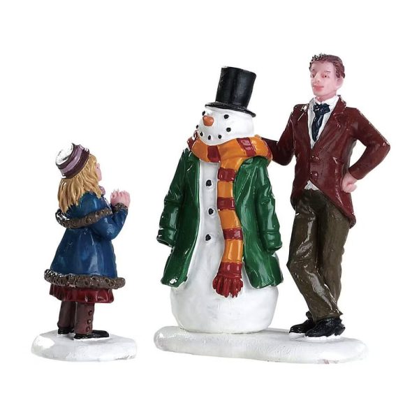 Pupazzo di Neve Elegante Dads Snowman H 7 cm, set di 2 pezzi Personaggio Lemax - 82585